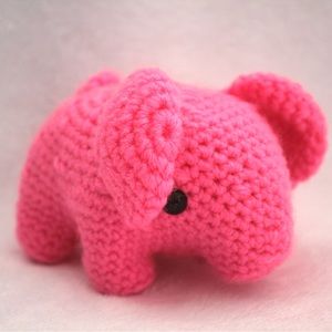 Handmade Pink Crochet Mini Elephant